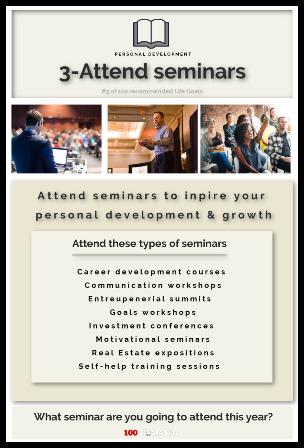 Attend self help seminars