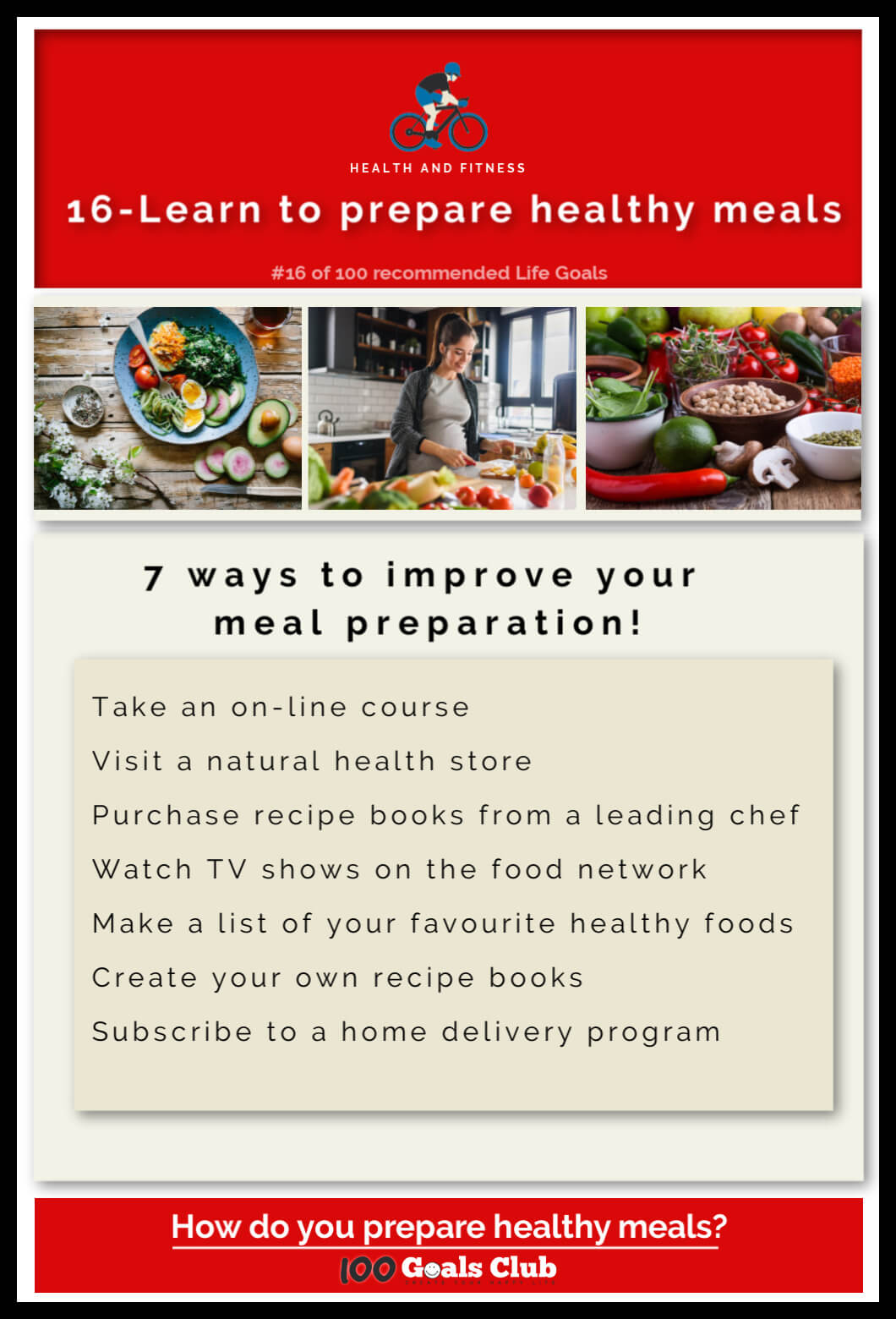 Prepare healthy meals