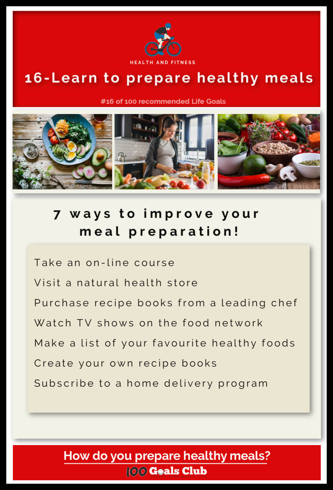 Learn how to prepare healthy meals!